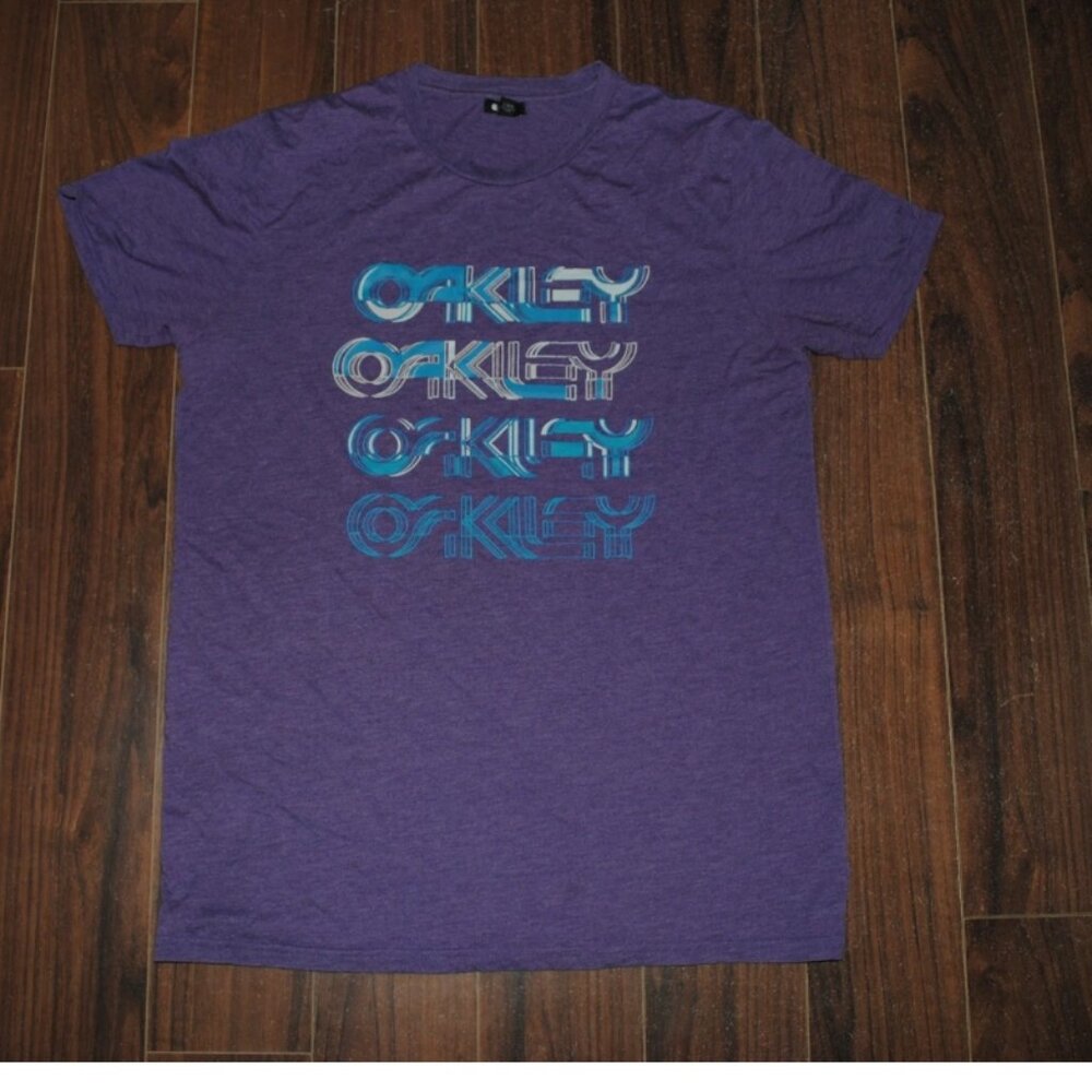 Oakley Purple T Shirt Chest 40" Slim Fit Cotton Short Sleeve